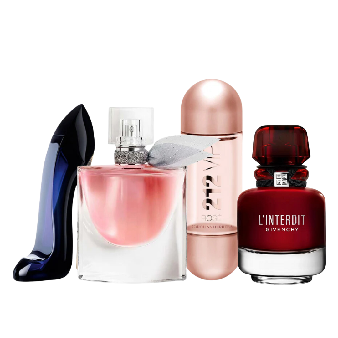 4 Parfums - L'Interdit Rouge, Carolina Herrera GOOD GIRL, Lancôme LA VIE EST BELLE et Carolina Herrera 212 VIP ROSÉ (ACHETEZ 2, RECEVEZ-EN 4)