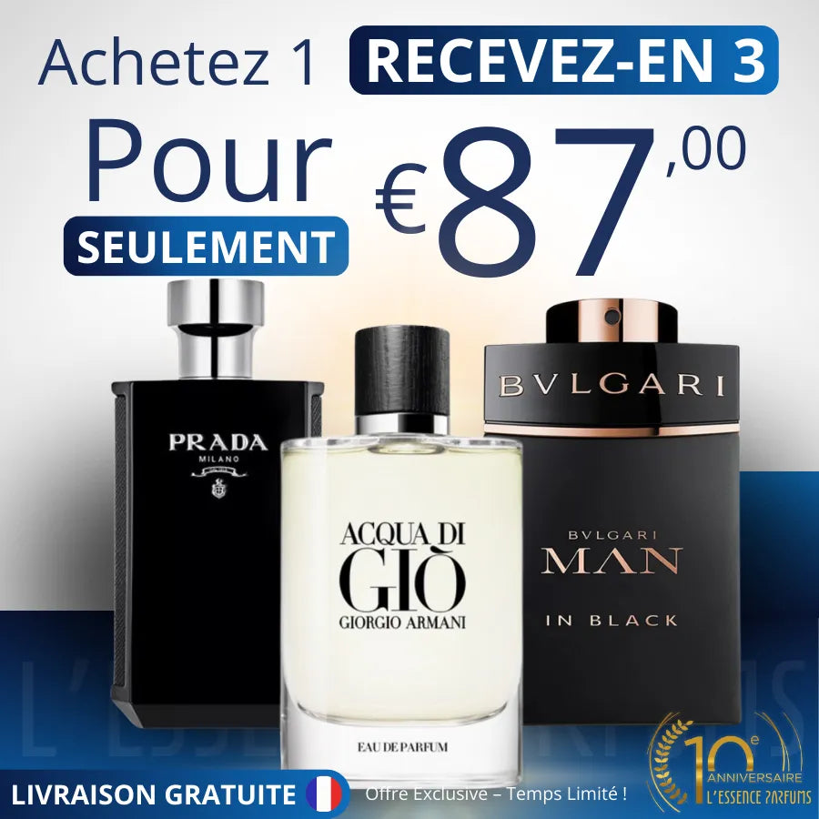 3 Parfums Bvlgari In Black, Giorgio Armani Acqua Di Gio, L'Homme Prada Intense (Eau Parfum)