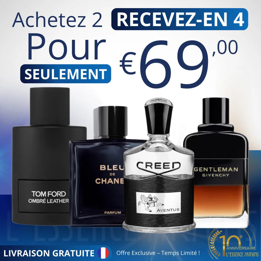 Gentleman Set -  Bleu de Chanel, Tom Fort Ombre, Gentleman Réserve, Creed Aventus (ACHETEZ 2, OBTENEZ 4)