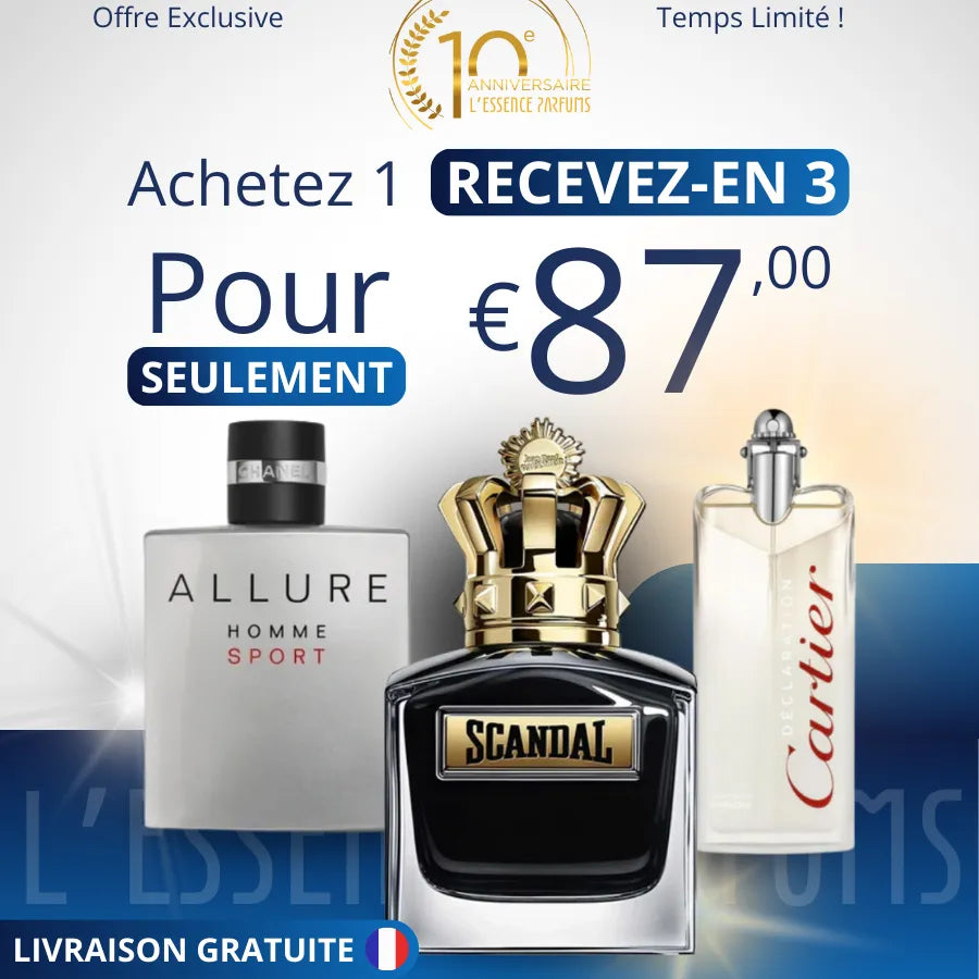 3 Parfums Allure Homme Sport, Jean Paul Gaultier Scandal, Cartier Declaration (Eau de Parfum)