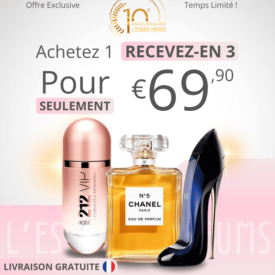 3 Parfums pour Femme - 100ml - 212 VIP Rosé | Chanel Nº 5 | Good Girl