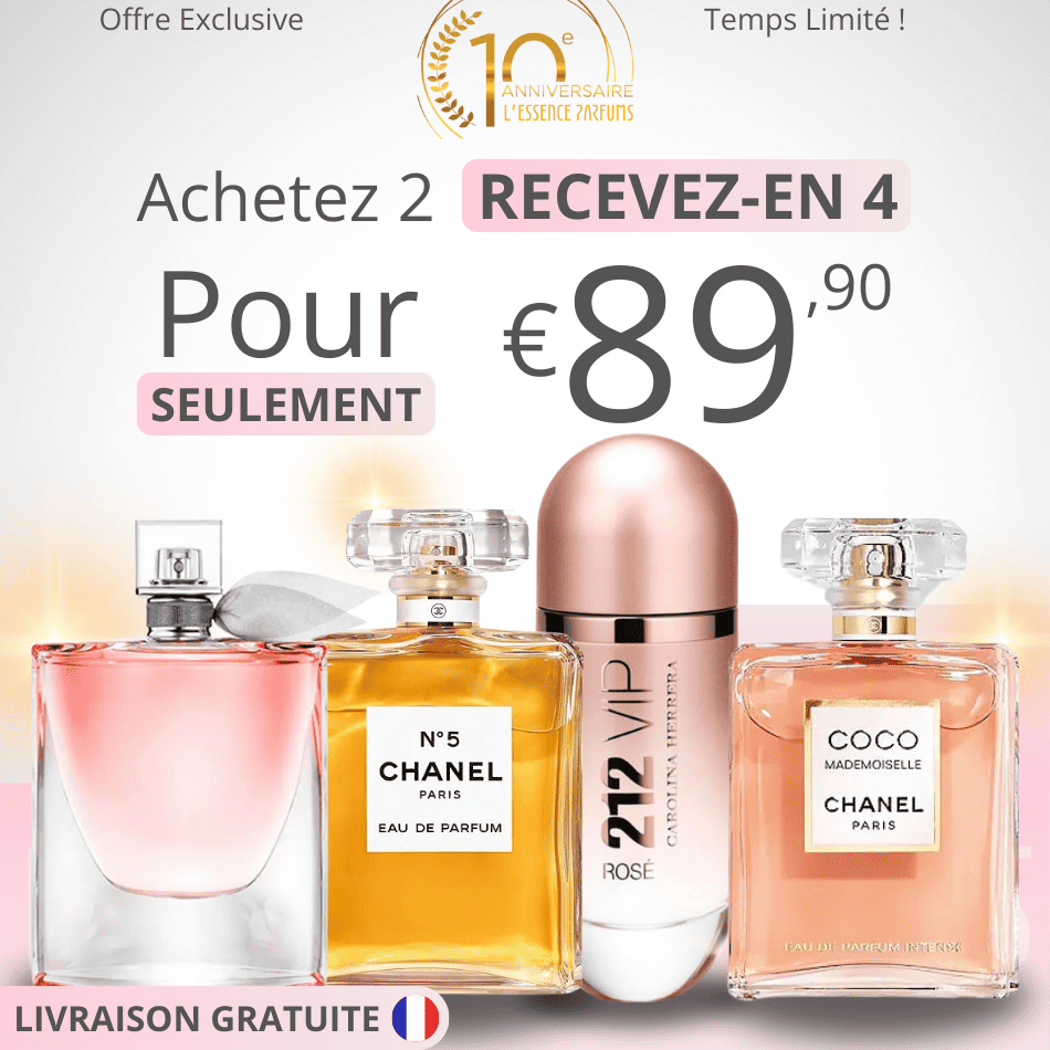 4 Parfums pour Femme - 100ml - Mademoiselle | 212 VIP Rosé | La Vi Est Belle | Chanel n5