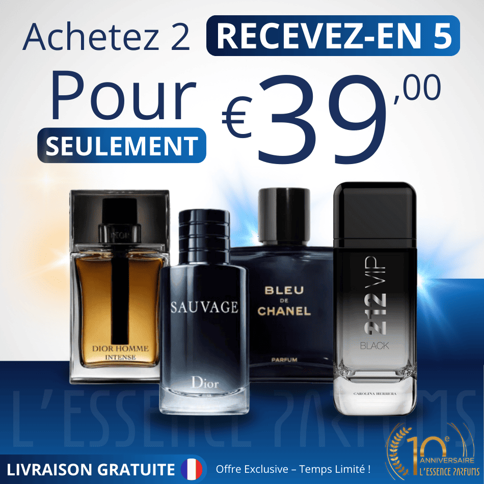 4 Parfums - 212 Vip Black, Sauvage Dior, Bleu de Chanel, Dior Homme Intense (ACHETEZ 2, RECEVEZ-EN 4)