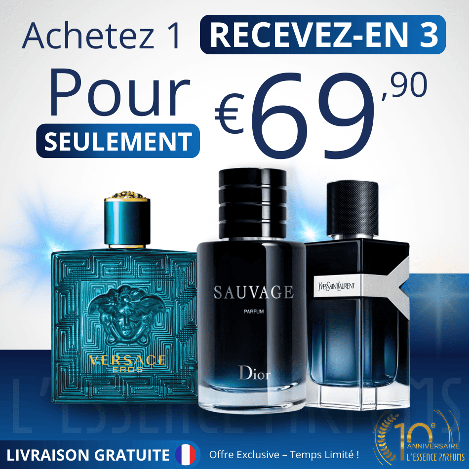 3 Parfums pour Homme - 100ml -  Y Yves Saint Laurent | Sauvage Dior | Versace Eros Versace