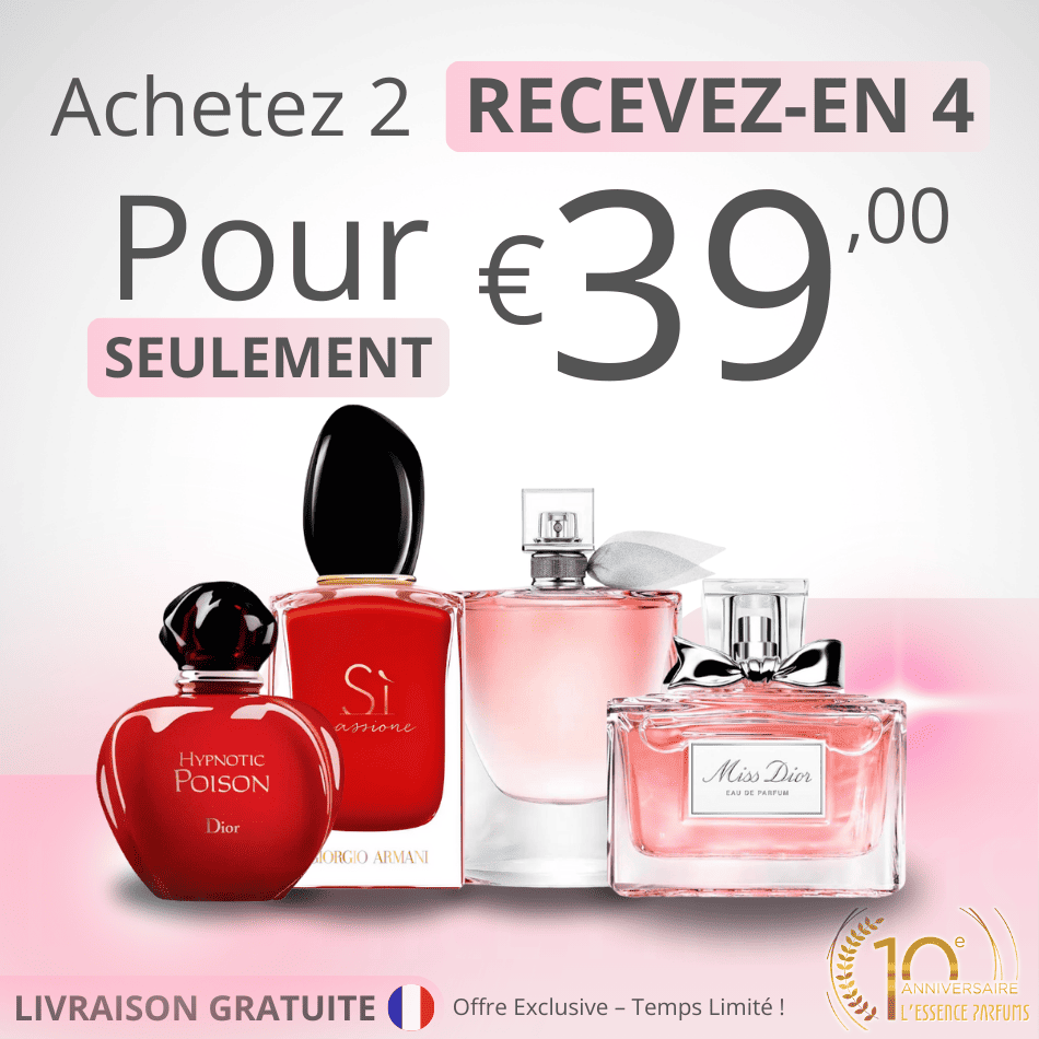 4 Parfums - Miss Dior, HYPNOTIC POISON, SÌ Passione, La Vie Est Belle (ACHETEZ 2, RECEVEZ-EN 4)