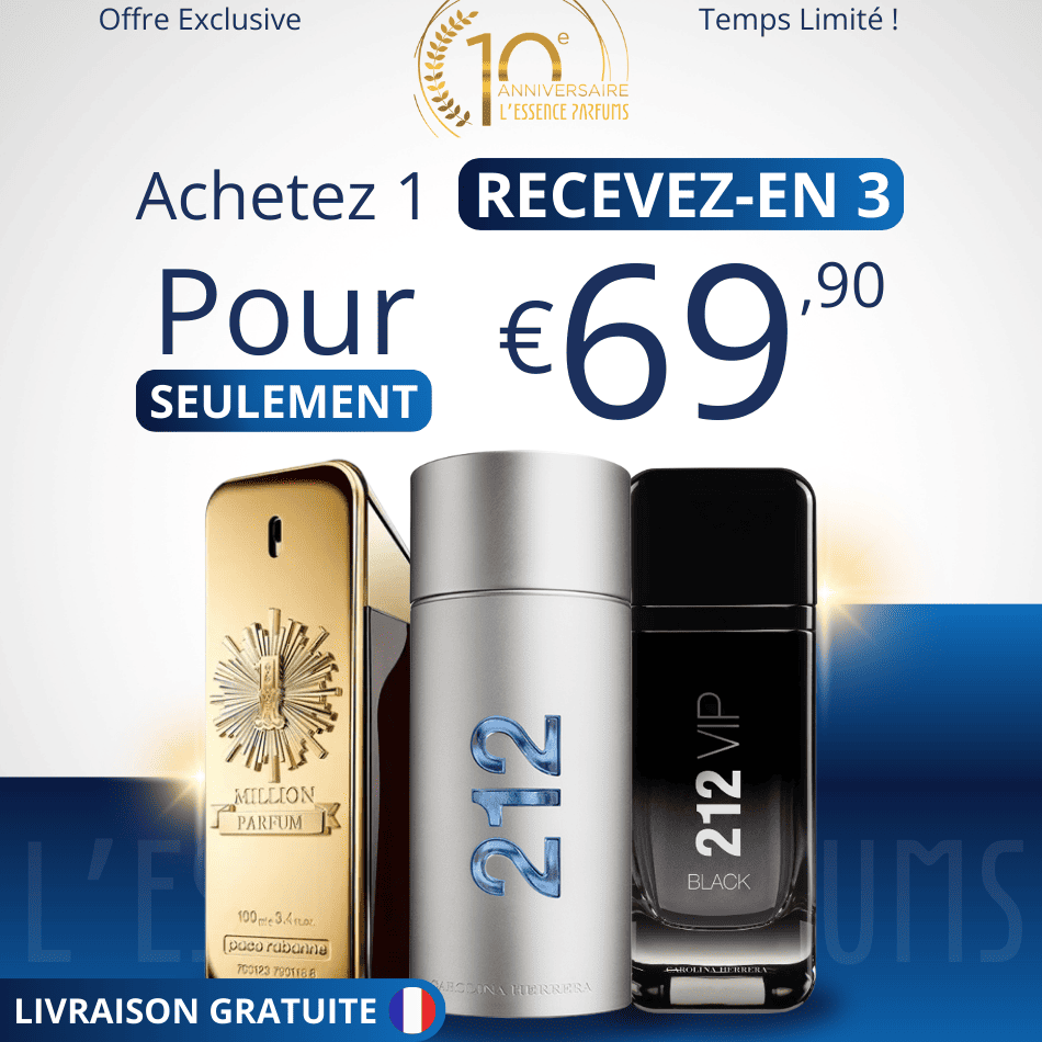 3 Parfums pour Homme - 100ml - 1 Million | 212 MEN | 212 VIP Black