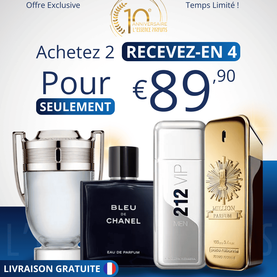 4 Parfums pour Homme - 100ml - 212 Vip Men | BLEU | Invictus | 1 Million