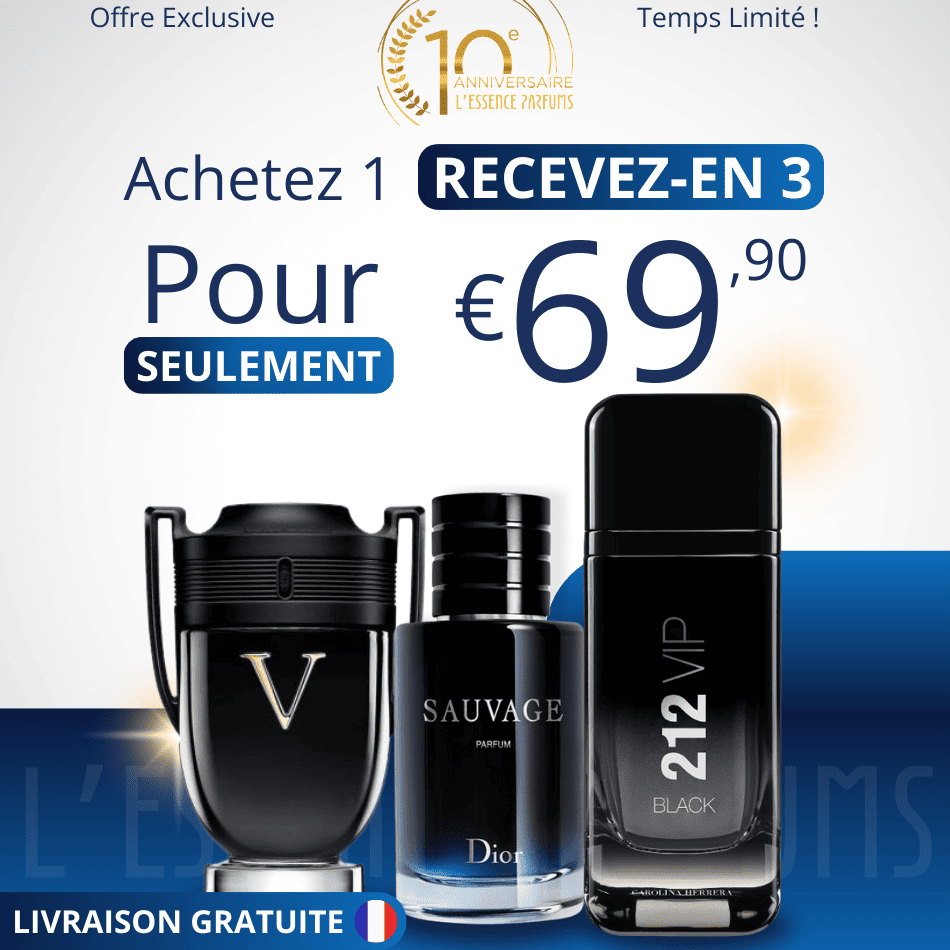 3 Parfums pour Homme - 100ml - Sauvage | Invictus Victory | 212 VIP Black