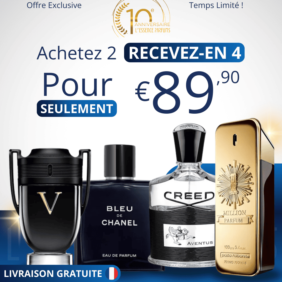 4 Parfums pour Homme - 100ml - 1 Million | Creed Aventus | Invictus | BLEU