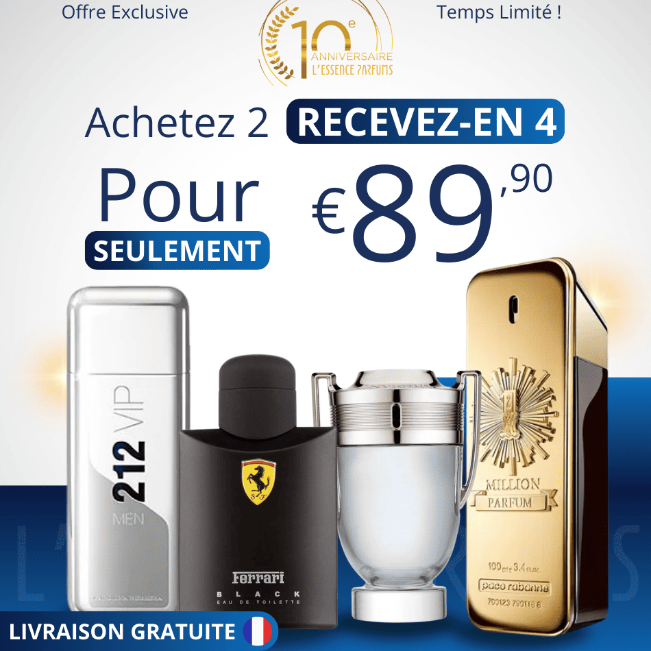 4 Parfums pour Homme - (100ml) - 1 Million | Ferrari Black | 212 VIP NYC | Invictus