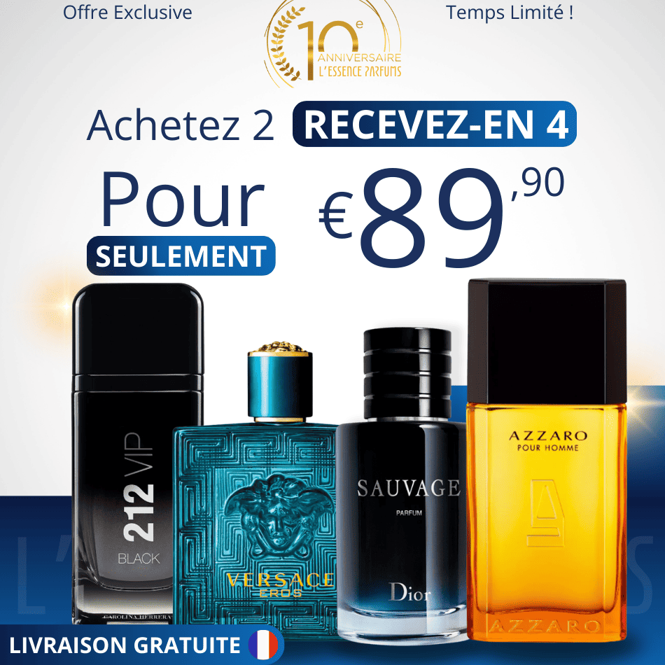 4 Parfums pour Homme - (100ml) - 212 VIP | Sauvage | Versache | Azzaro