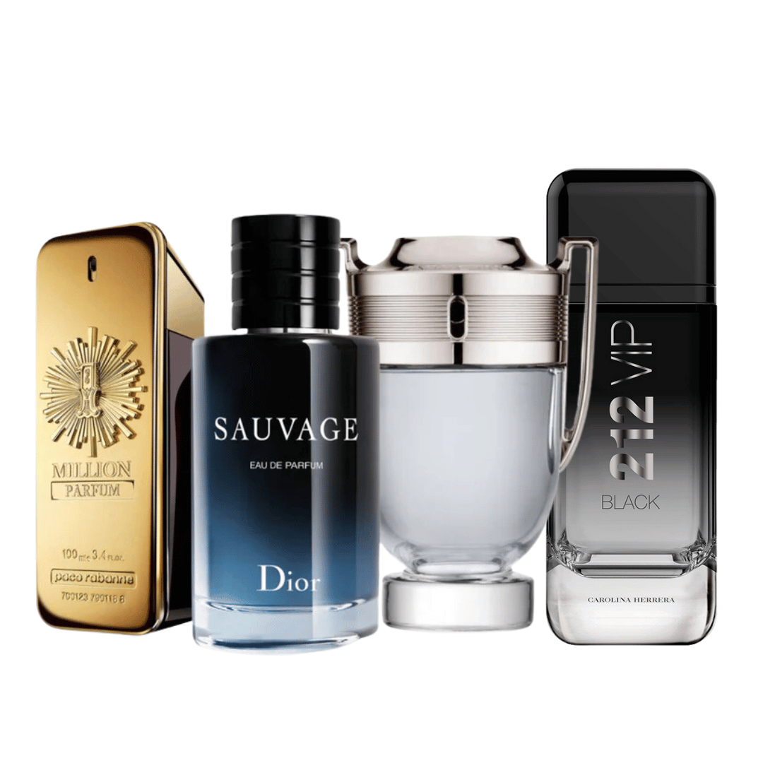 4 Parfums - 212 Vip Black, Paco Rabanne ONE MILLION, Dior SAUVAGE et Paco Rabanne INVICTUS (ACHETEZ 2, RECEVEZ-EN 4)