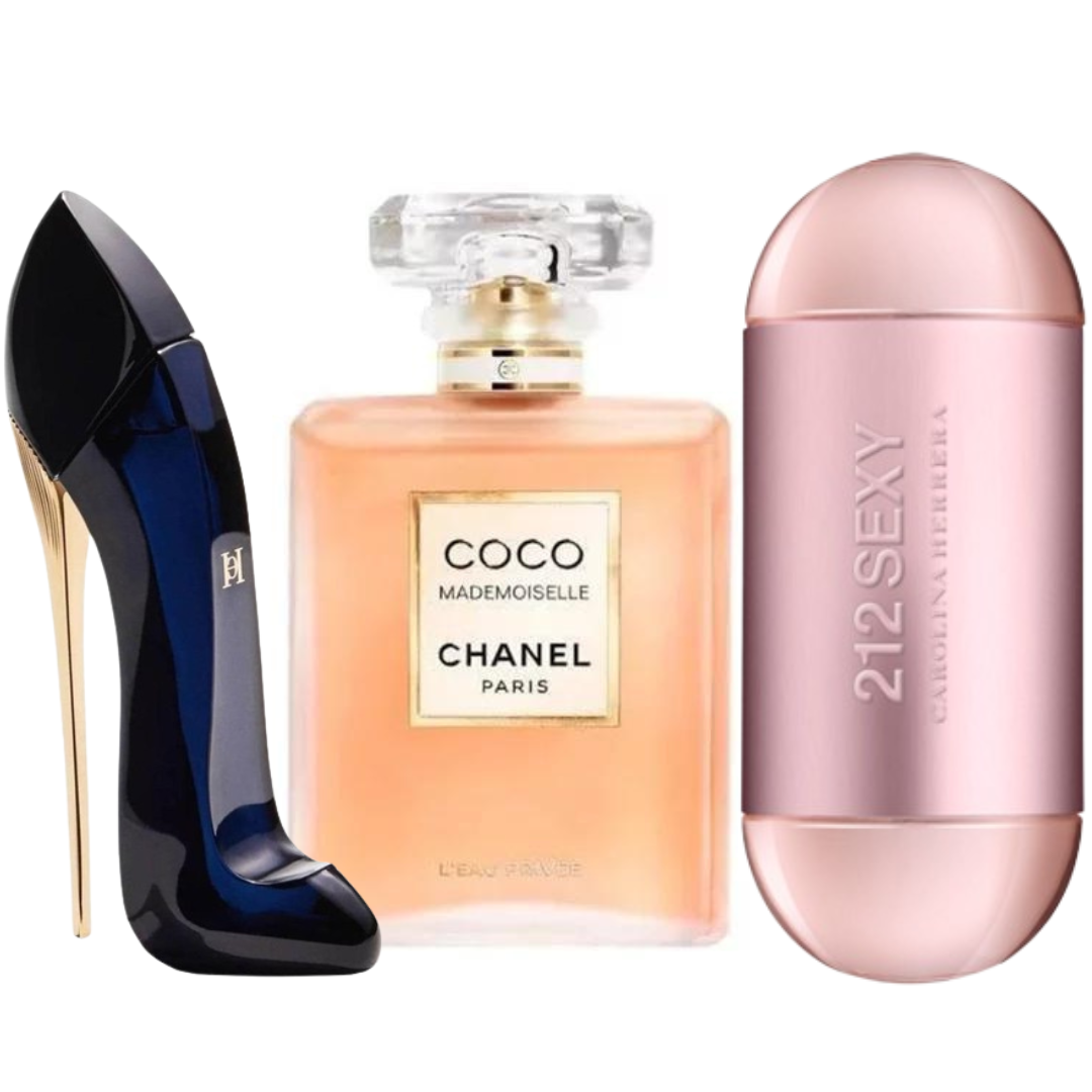 3 Parfums pour Femme - 100ml - 212 VIP SEXY | Good Girl | Coco Mademoiselle